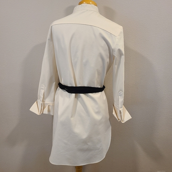 Nellie Partow Ivory Button Down Belted Shirt Dress - Picture 5 of 6